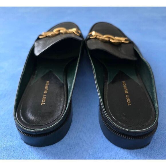 Tory Burch Jessa Backless Black Loafer Leather Size 6.5 Flats - Picture 4 of 9